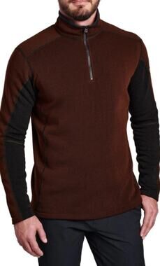 Kuhl Reveal Quarter Zip Fleece Pullover Sweater Mole Charcoal Mens Size Large